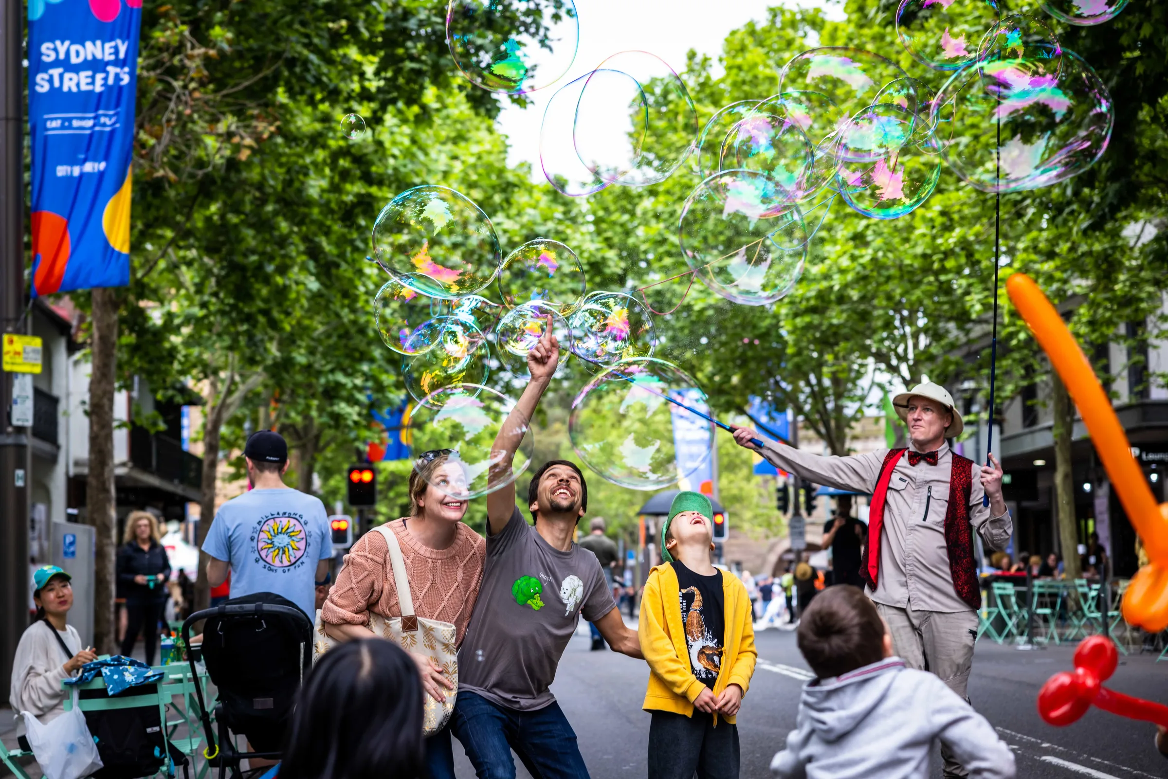 Crowds enjoying live entertainment at Sydney Streets Pyrmont